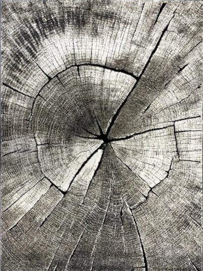 Tapis abstrait moderne, marron, 80 x 150 cm