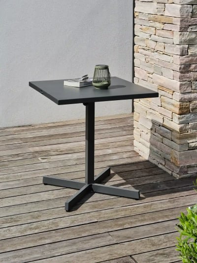 Guéridon de jardin avec plateau pliant en acier  (2 places)