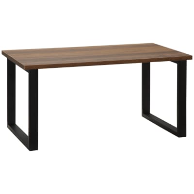 Table basse rectangulaire style industriel pied métal plateau bois