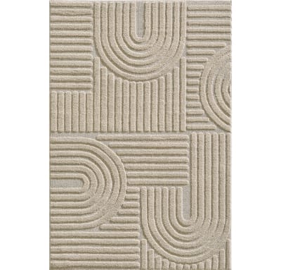 Tapis à reliefs géométriques beige - 160x230 cm