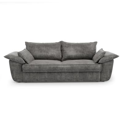 Canapé 3 places en velours gris graphite