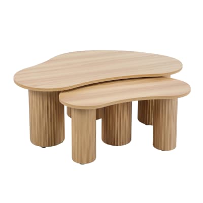 Tables basses gigognes en mélaminé beige