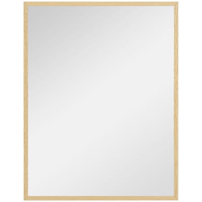 Miroir mural rectangulaire 90x70cm bois naturel