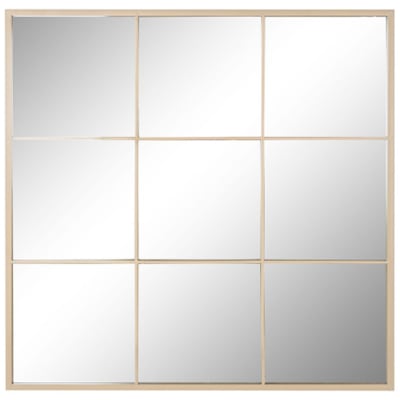 Miroir mural fenêtre métal beige 90x2x90cm