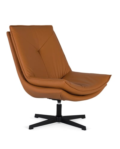 Fauteuil pivotant recouvert de cuir synthétique et rembourrage