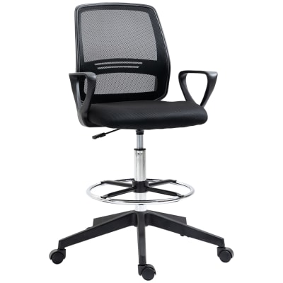 Fauteuil de bureau assise haute réglable maille respirante noir