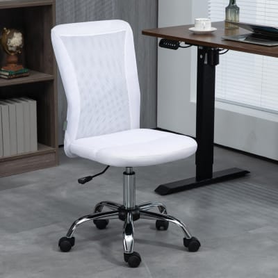 Chaise de bureau ergonomique hauteur réglable maille blanc