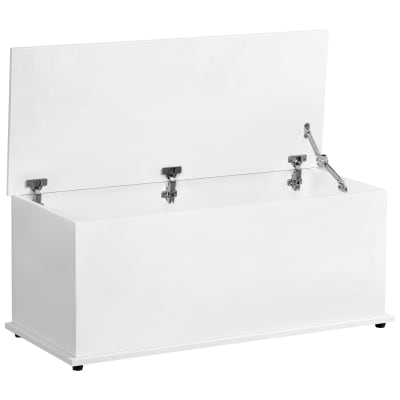 Coffre de rangement coffre à jouets panneaux particules blanc