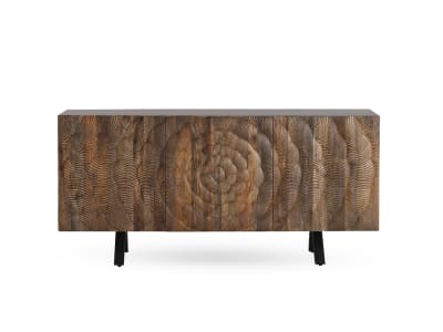 Buffet 3 portes en bois massif de manguier avec pieds noirs