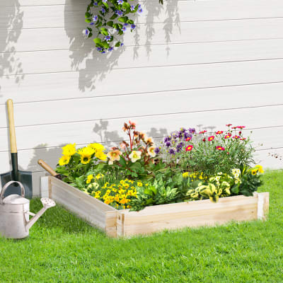 Jardinière en bois carré potager bois massif naturel