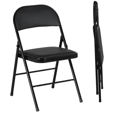 Chaises pliantes portables acier noir