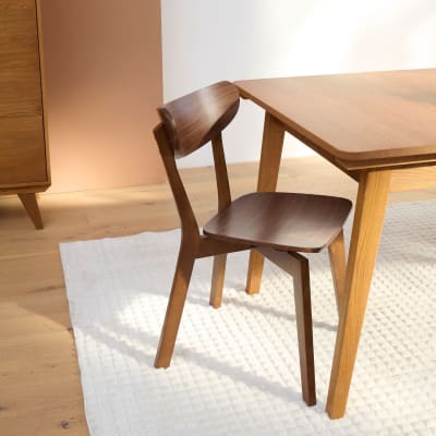 Lot de 2 chaise scandinave en bois finition noyer