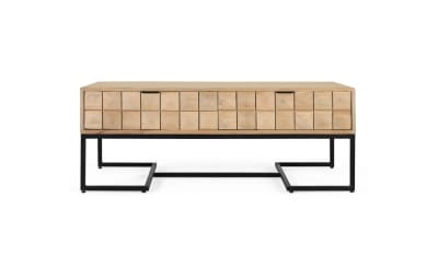 Table basse en bois de manguier sculptée à la main 120 cm