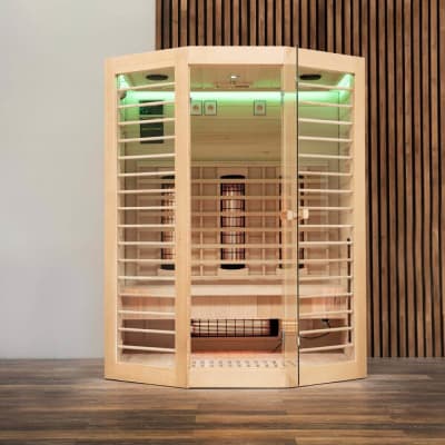 Cabine infrarouge pour 3 personnes en bois 155x120 cm
