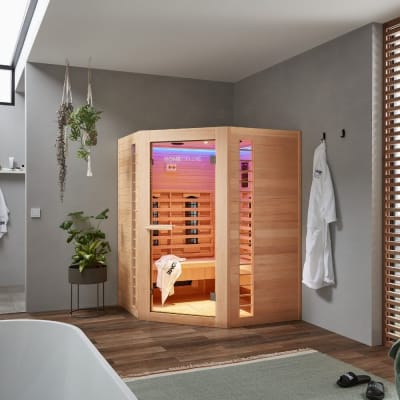 Cabine infrarouge pour 3-4 personnes en bois 150x150x190 cm