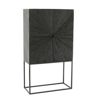 Armoire en bois et fer bois/métal noir 162cm