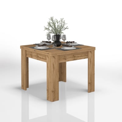 Table extensible 6-8 personnes 90/180 cm effet bois chêne