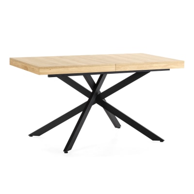Table de salle à manger extensible couleur chêne, 140-180 cm