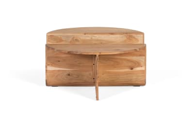 Table basse en bois d'acacia avec porte-revues intégré