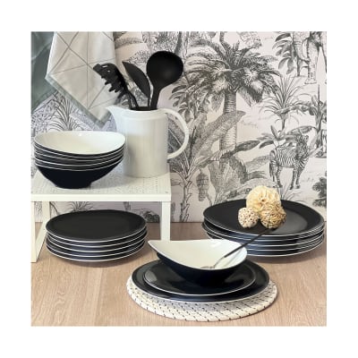 Assiette dessert en porcelaine noir