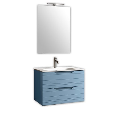 Composition de salle de bain 4 pièces en MDF bleu Tiffany