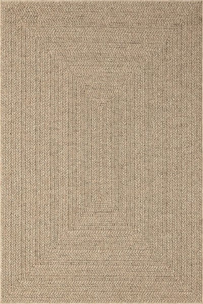 Tapis extérieur jute optique uni intempéries - nature - 60 x 90 cm