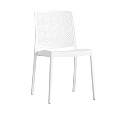 Lot de 4 chaises de jardin empilables en polypropylène blanc