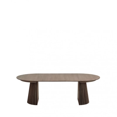 Table à manger extensible 4 à 10 personnes 120-240x120cm - bois foncé