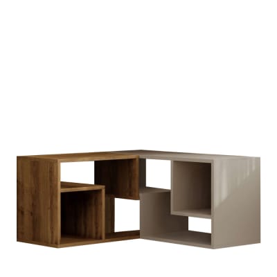 Meuble tv d'angle modulable en bois l145cm - beige