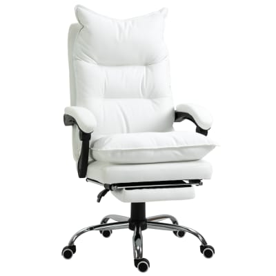 Fauteuil bureau dossier inclinable hauteur réglable polyuréthane blanc