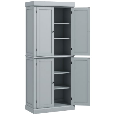 Armoire de cuisine moderne placards étagères réglables gris