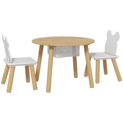 Table enfant avec chaise 2 chaises matériau plastique couleur blanc