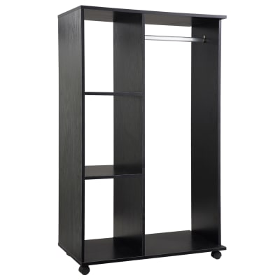 Armoire penderie mobile panneaux de particules noir