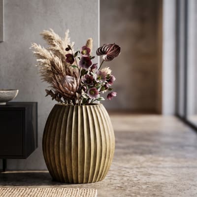 Vase en magnésium, couleur vert sale, ø 32x32,5 cm