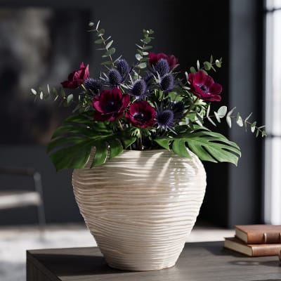 Vase en céramique couleur perle ø 27x24 cm