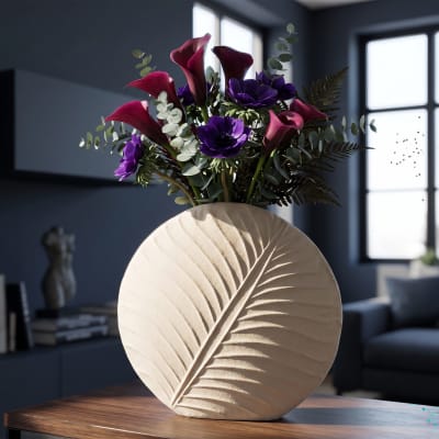 Vase en métal couleur crème cm ø 41,5x14