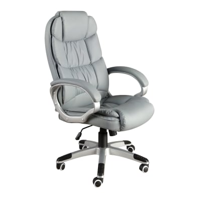 Fauteuil de bureau pivotante en simili-cuir gris