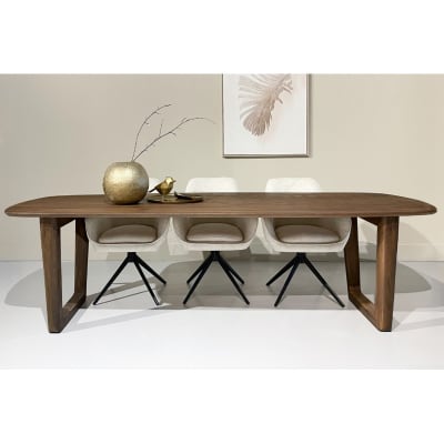 Table à manger 12 personnes 270 cm en bois massif brossé