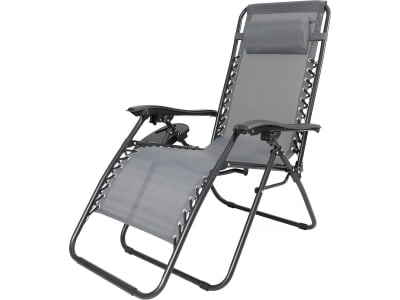 Fauteuil jardin en textilène gris 160 x 64 x 109 cm