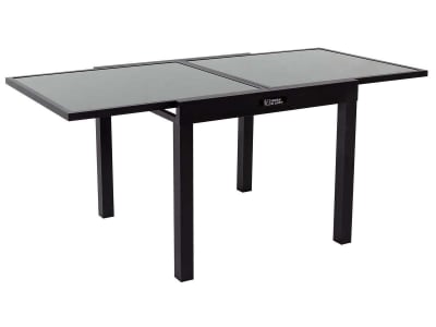 Table à manger extensible en aluminium / verre noir 180 x 90 x 75 cm