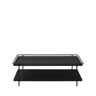 Table basse 2 plateaux en métal - noir