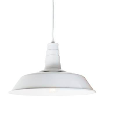 Plafonnier industriel métal blanc E27 Ø36 cm