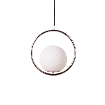 Plafonnier nordique chromé avec boule en verre, E27 25cm