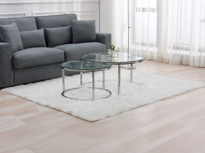 Tables gigognes acier inoxydable transparent