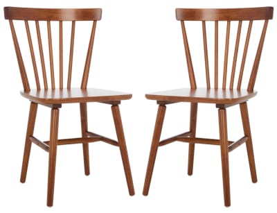 Ensemble de 2 chaises de salle à manger en bois massif, noyer
