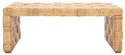 Tables basses en rotin, miel naturel