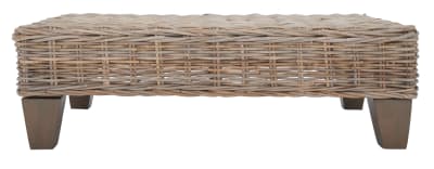 Tables basses en rotin/bois manguier, naturel