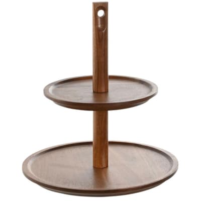 Corbeille à fruits étagée décorative bois d'acacia 25x25x27cm