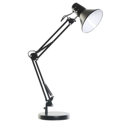Lampe de bureau articulée flexo métal noir 22x39x69cm