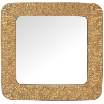 Miroir mural carré métal doré 80x6x80cm